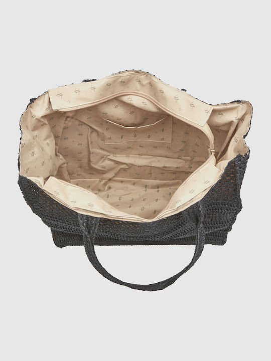 Verde Fabric Beach Bag Black