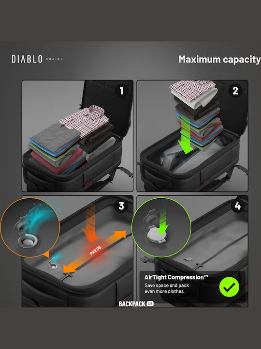 Diablo Backpack Αδιάβροχο 40lt Μαύρο
