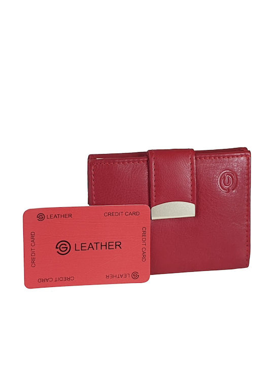 Small Leather Women's Wallet With RFID Red