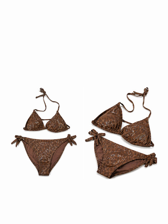 Bikini Set Animal Print Brown