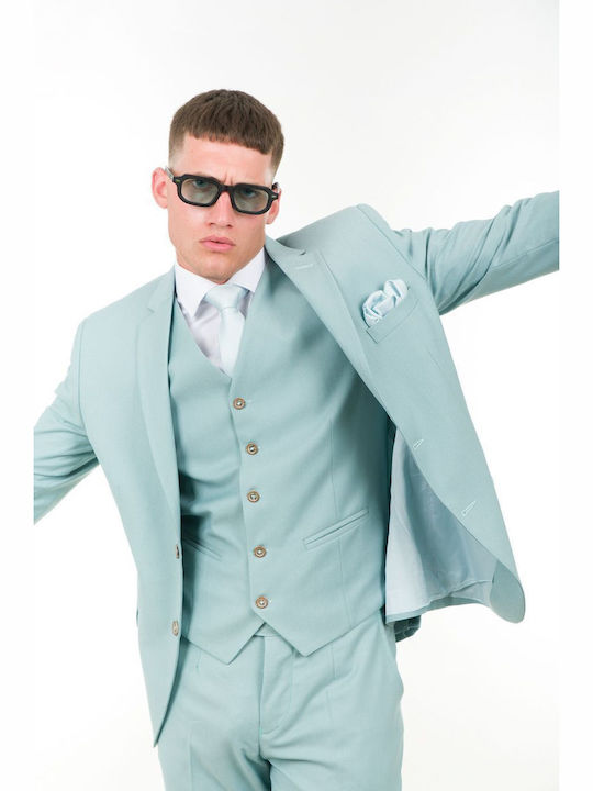 Men's Suit with Vest Menta