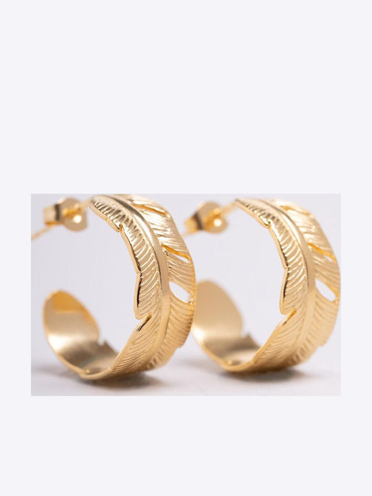 Late Again Gold Plated Steel Hoop Earrings