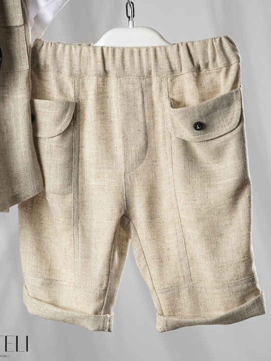 Vinteli Baptism Suit For Boy Beige