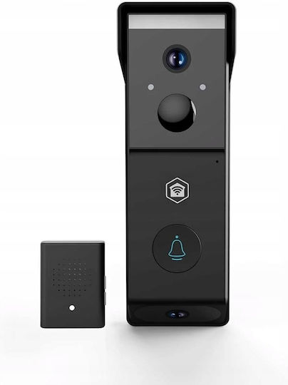 Nedis Wi-fi Video Doorbell Dual Lens 4mp 2x 1080p Night Vision Ipx54 Black