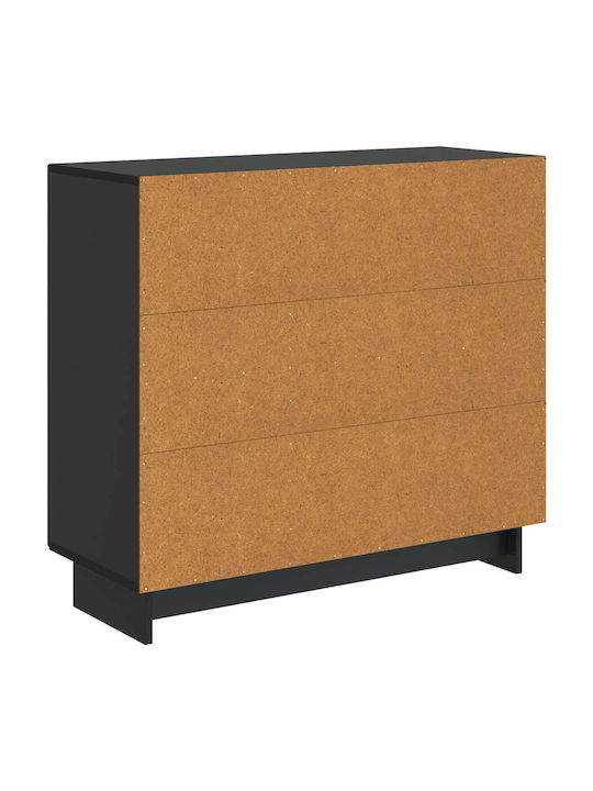 Sideboard aus Holz & Metall Schwarze 89x34.5x80cm