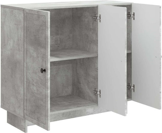 Bufet din Lemn și Metal Gri Beton 89x34.5x80cm
