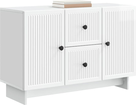 Wooden Sideboard with Drawers High Gloss White 89x34.5x60cm