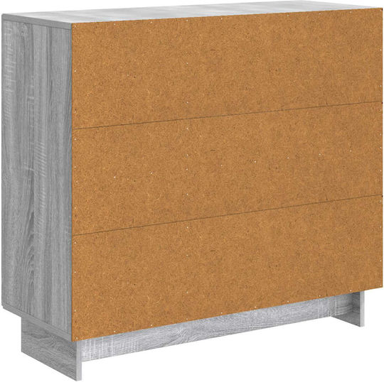 Sideboard aus Holz & Metall Grau Sonoma 89x34.5x80cm