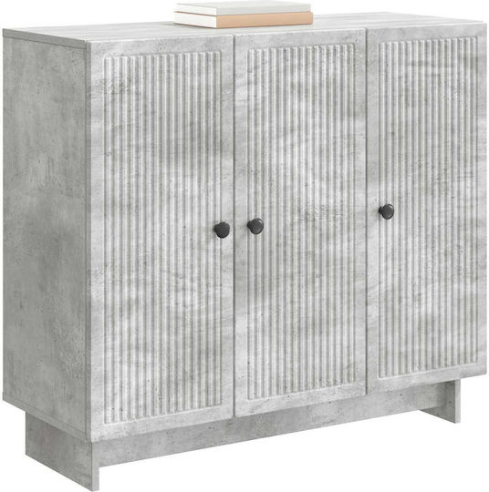 Bufet din Lemn și Metal Gri Beton 89x34.5x80cm