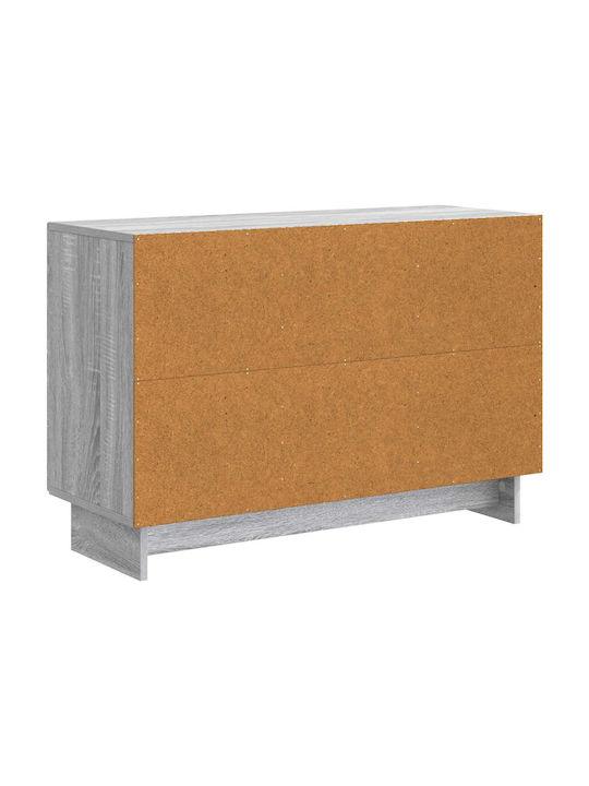 Wooden Sideboard with Drawers Gray Sonoma 89x34.5x60cm