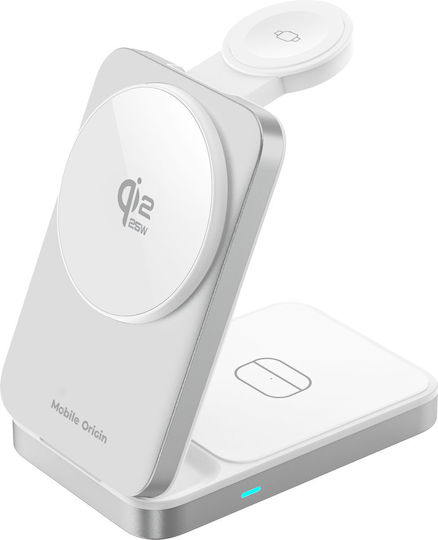 Mobile Origin Φορτιστής Magsafe 25W Ασημί (PW35)