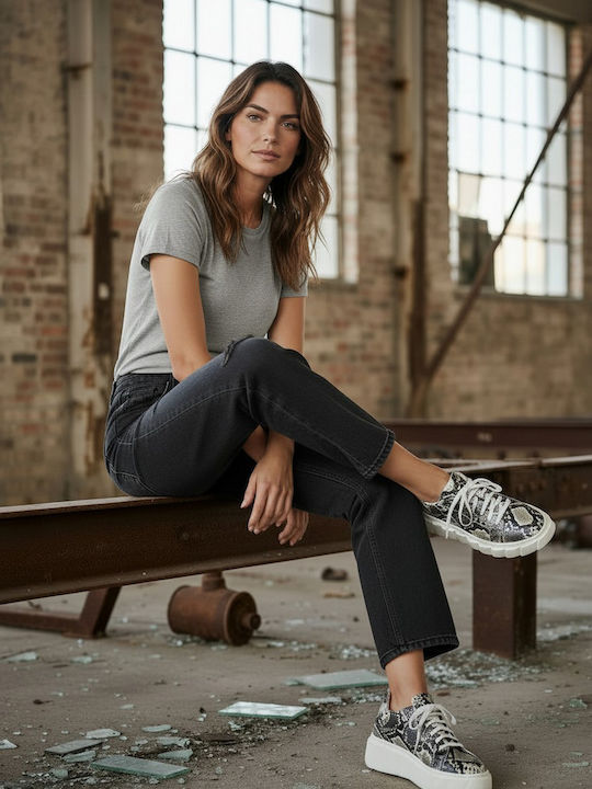 Damen Sneakers Grau-Schlange