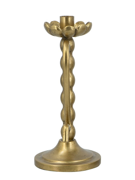 Artekko Metal Candle Holder in Gold Color 13.5x24.5x11cm