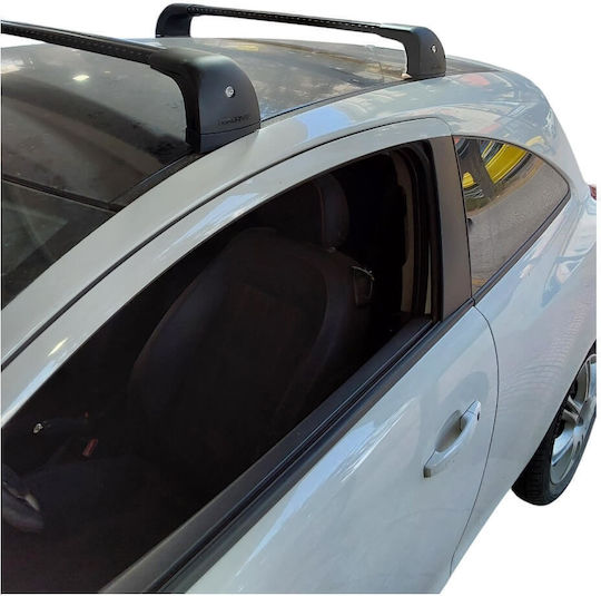 Nordrive Car Roof Bars Aluminum Black Roof Bars Kit Nordrive Silenzio Legs Opel Corsa D 2011-2014 & Opel Corsa E 2014-2019 3d/5d 2 Pieces
