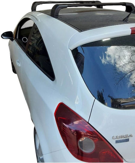 Nordrive Car Roof Bars Aluminum Black Roof Bars Kit Nordrive Silenzio Legs Opel Corsa D 2011-2014 & Opel Corsa E 2014-2019 3d/5d 2 Pieces