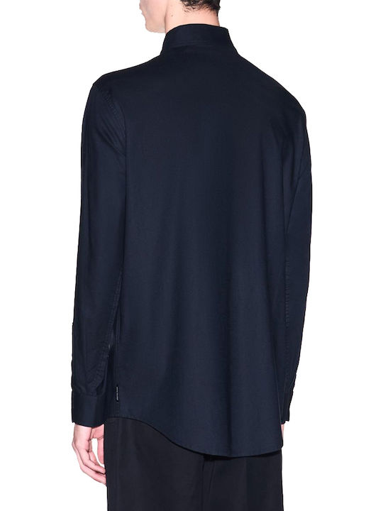Armani Exchange Long Sleeve Shirt in Regular Fit Blue