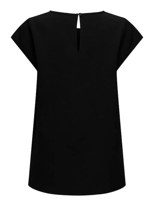 Life Damen Kurzärmeliges Top Schwarz
