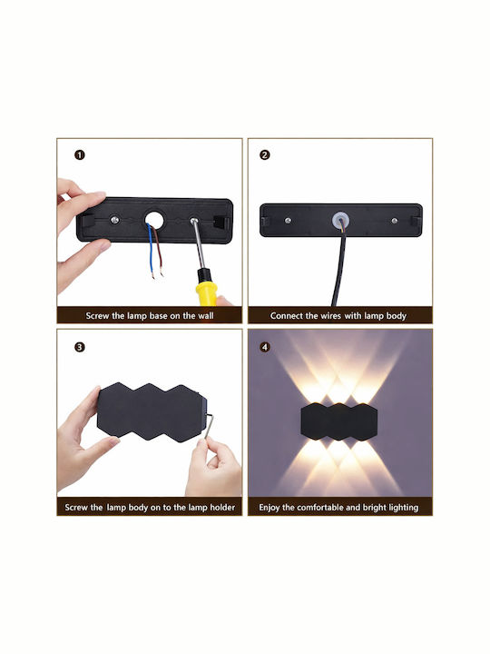 Alista Home Iluminat Exterior Montat Pe Perete Liniar Led 12W Cu Lumină Alb Cald