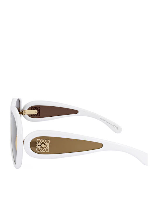 Loewe Women's Sunglasses With White Frame And Brown Lens