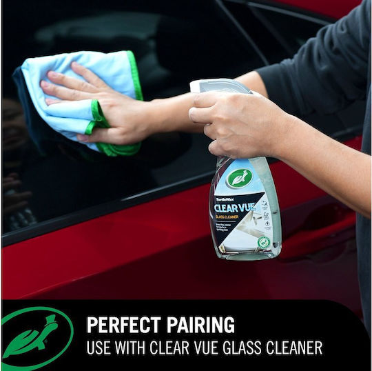 Turtle Wax Clear Vue Glass Towel Car Microfiber Cloth Cleaning Polishing Drying Windows Blue Green 35x40cm 1831237