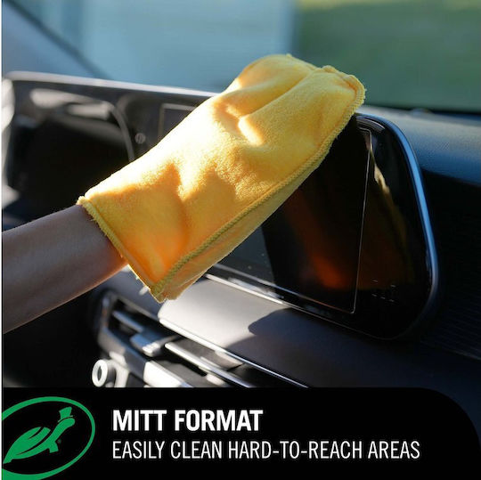 Turtle Wax Mănușă Panou din Microfibră pentru Curățarea Materialelor Plastice Interioare Auto Galbenă 22x17cm 1831238