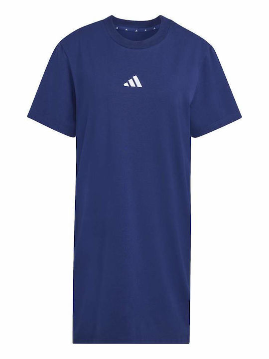 3 Stripes Athletic Dress T-Shirt Short Sleeve Blue