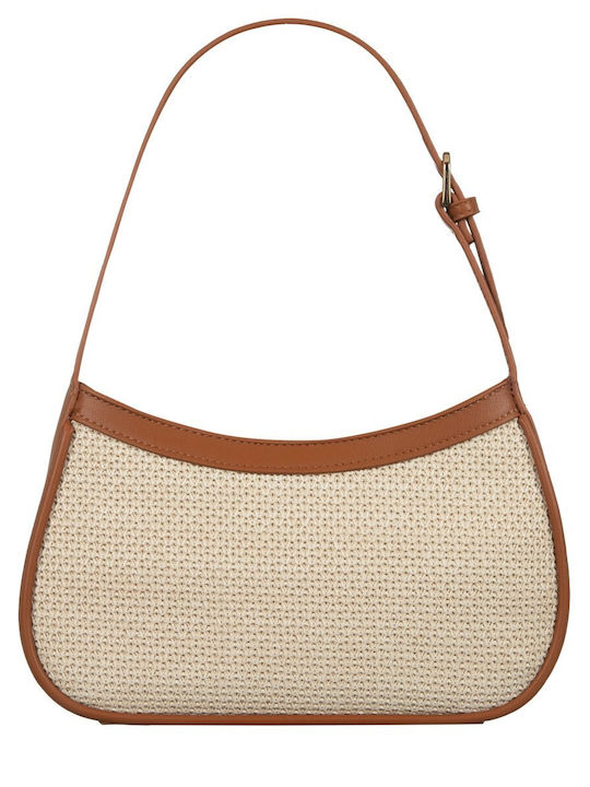 Fabric Women's Shoulder Handbag White