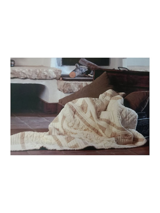 Manterol Casa Atica Ριχτάρι Πολυθρόνας Γκοφρέ 130x170εκ. Εκρού