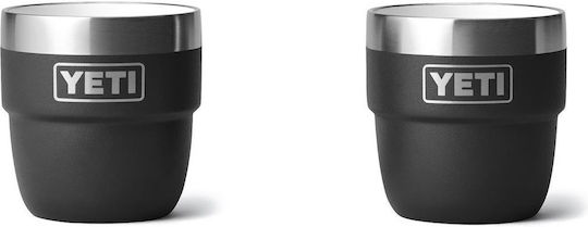 Yeti Rambler Becher Thermosflasche Rostfreier Stahl BPA-frei 118ml Schwarz