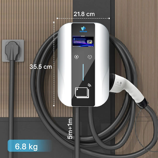 Qova Stație de Încărcare Montată pe Perete Monofazată 7kW cu Cablu Încoporat Tip 2