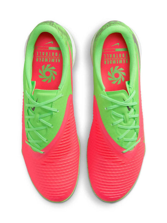 Nike Phantom 6 Low Academy Erling Haaland TF Fußballschuhe mit geformten Stollen Hot Punch / Green Strike / Schwarz
