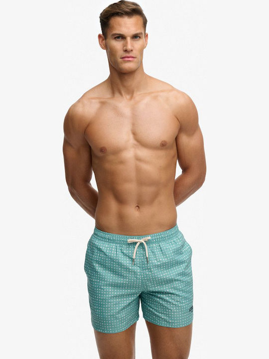 Stud Men's Swim Shorts Green with Patterns