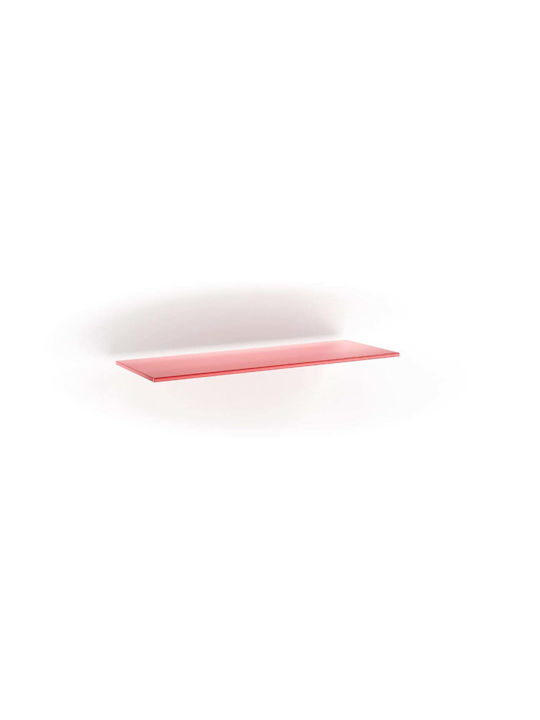 Bolis Italia Ορθογώνιο Ράφι Βιβλιοθήκης από Γυαλί Red 12x45cm