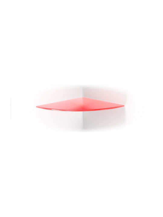 Bolis Italia Στρογγυλό Ράφι Βιβλιοθήκης από Γυαλί Red 25x25cm