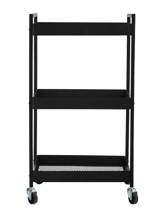 Estia Modus Küchenwagen Metallisch 3 Ebenen Schwarz 43.5x30.5x79.5cm