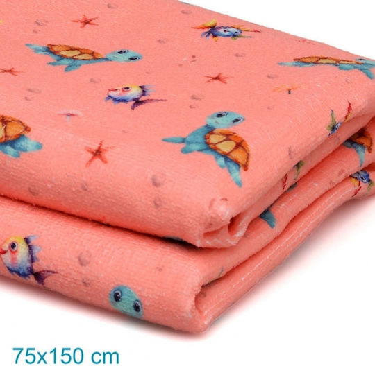 Kiokids 4360 Prosop De Plajă Microfiber Tortuga Roz 75x1