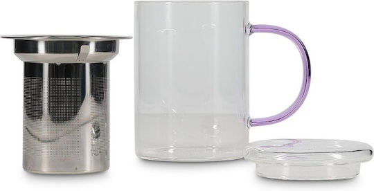 Ona Tasse Metallisch Mit Deckel Lila 430ml