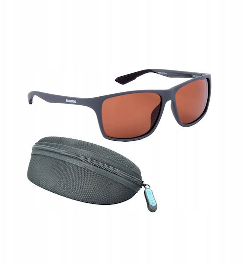 Shimano Technium Cycling Glasses with Gray Frame and Polarized Dark Lenses