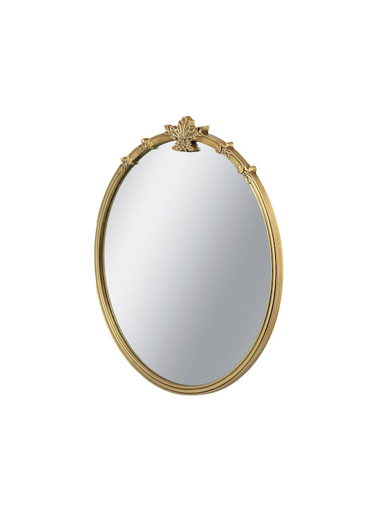 Artekko Wall Mirror With Gold Wooden Frame Diameter 76cm