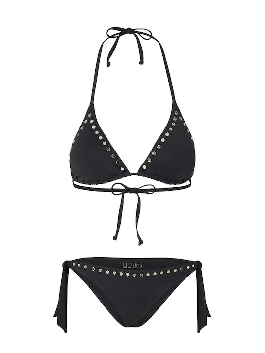 Set Bikini Ασημι- Μαυρο