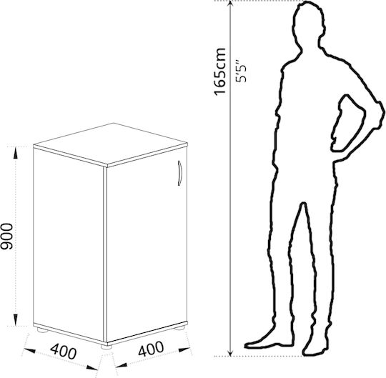 Дървен Офис Шкаф Дъб 40x37x90см