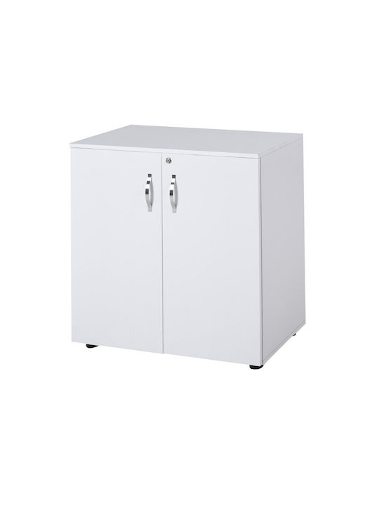 Kabinett Büro mit Rollen & Schloss White 80x40x80cm