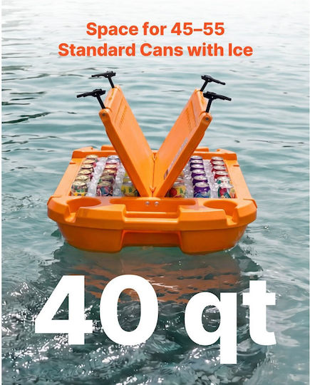 Vevor Floating Φορητό Ψυγείο 37.9lt Πορτοκαλί