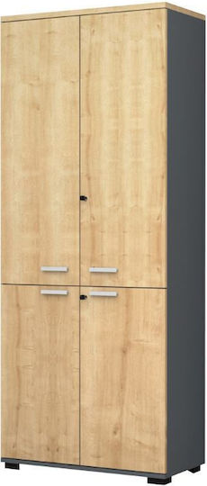 Wooden Office Closet Venturo with Lock Natural 80x40x200cm