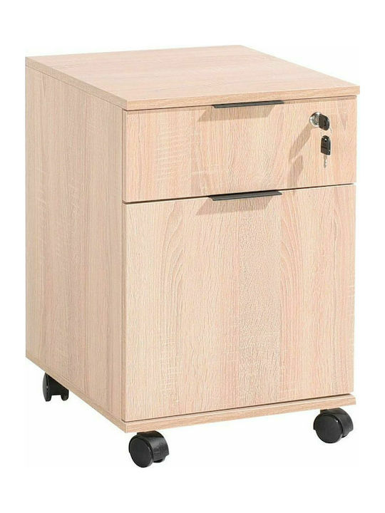 Schublade Büro Rio mit Rollen & Schloss Sonoma 41x41x61cm