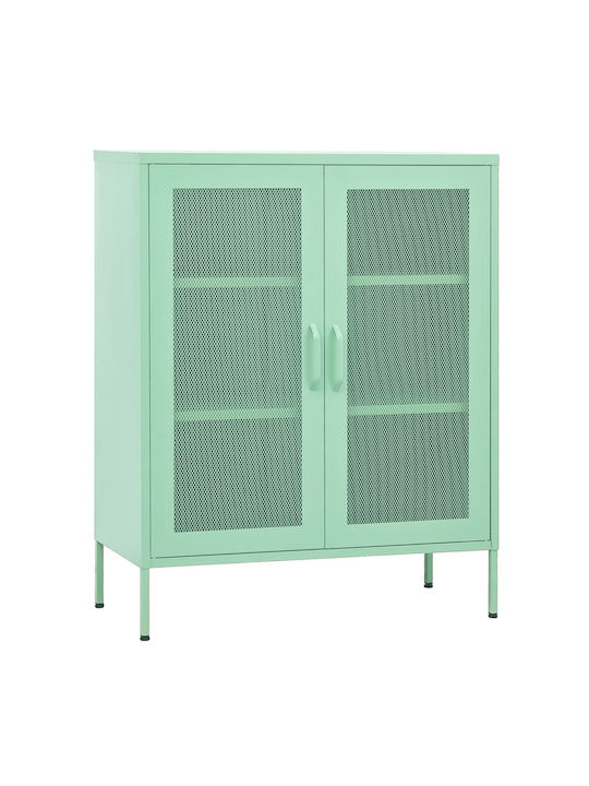 Office Storage Metal Cabinet Bay Leaf Mint L80xW35xH101.5cm