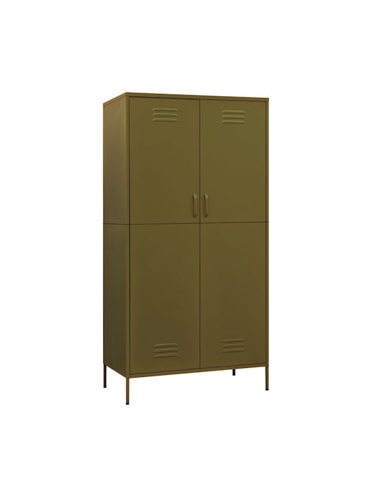 În picioare pe podea de Birou Metalică în Culoare Verde, 90x50x180cm