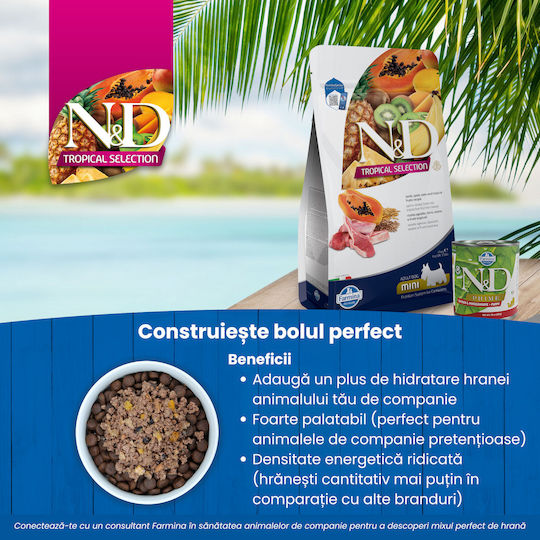 Farmina N&D Tropical Selection 10kg Dry Food with Few Grains for Adult Medium & Large Breed Dogs with Lamb