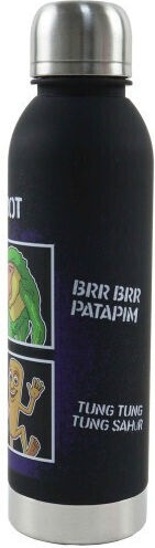 Gim Kids Water Bottle Thermos Plastic with Screw-on Cap Non Spill Gray 750ml
