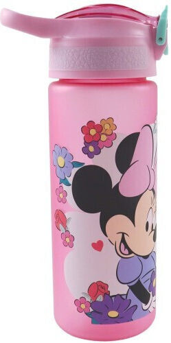 Gim Minnie Детска Бутилка За Вода Термос Пластмаса със Сива Сламка 600ml